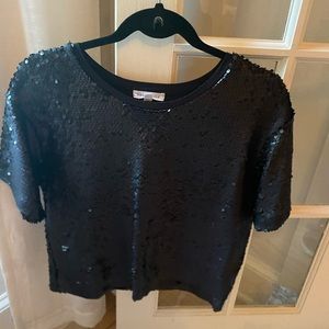 socialite black sequin top